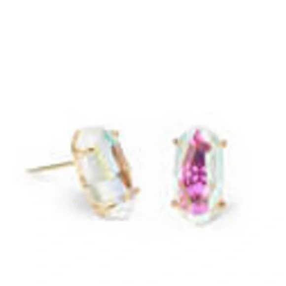 Kendra Scott Betty Earring Gold Dichroic Glass 1186 - Picture 2 of 2